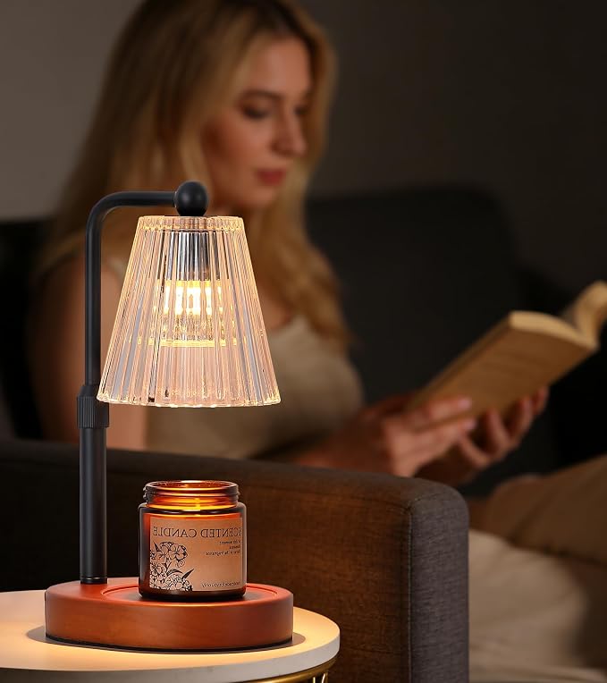 Candle Warmer Lamp with Timer, Wax Melt Warmer for Jar Candles,Candle Warmer Lamp Birthday Gifts for Women,Mothers Day Gifts,Lamp Candle Warmer HouseWarming,Height Adjustable,Dimmable,2 Bulbs