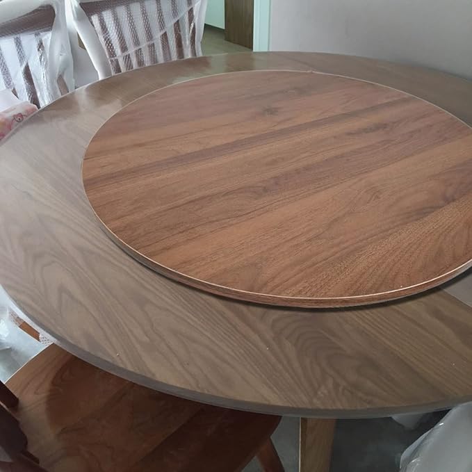 Wood Dining Table Turntable, Round Rotating Serving Plate, Lazy Susan Turntable 360° Rotating Board, Wooden Swivel Tray For Dining Table, Easy To Share Food,Large Wooden Turntable Lazy