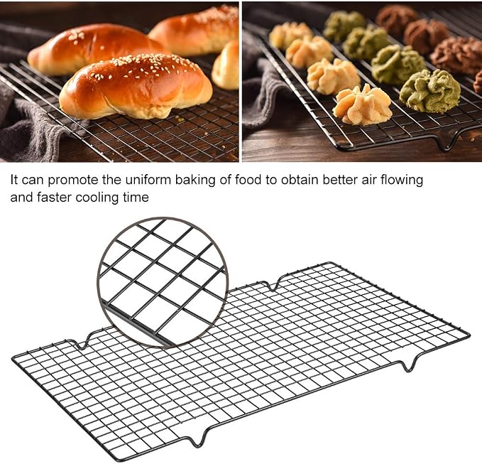 Stainless Steel Cooling Rack, Nonstick Grill Grid Baking Net for Barbecue Cookies Cakes,15.9x10x0.8in