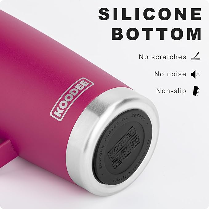 koodee Travel Coffee Mug with Lid, 20 oz Insulated Coffee Mug Stainless Steel Double Wall Camping Coffee Cup, Spill Proof (Fuchsia Red)
