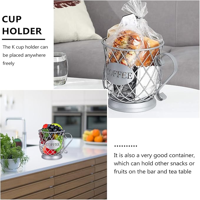 Zerodeko Cup Holder Coffee Storage Organizer Basket Container for Counter Coffee Bar