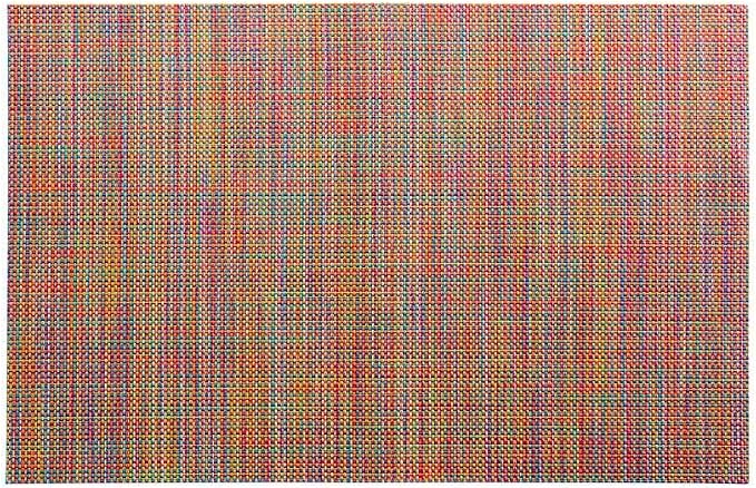 Restaurantware Carmel Mesh 16 x 12 Inch Table Placemats Set Of 6 Woven Washable Placemats - Heat Tolerant No Stain Kaleidoscope Vinyl Kitchen Placemats Waterproof Easy To Clean