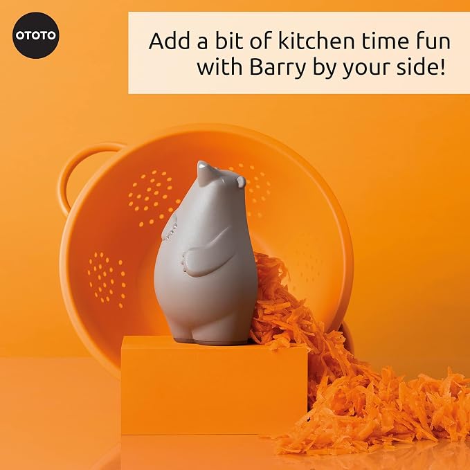 OTOTO Grater - Stainless Steel, BPA Free, Dishwasher Safe, Fun Kitchen Gadget, Vegetable Shredder, Cute Kitchen Gifts & Accessories (Barry The Bear Cheese Grater, Brown)