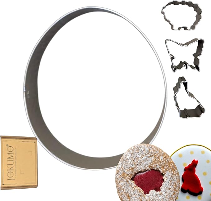 Easter Linzer Cookie Cutter Set 4 PC – Sheep, Butterfly and Rabbit - 18/0 Stainless Steel