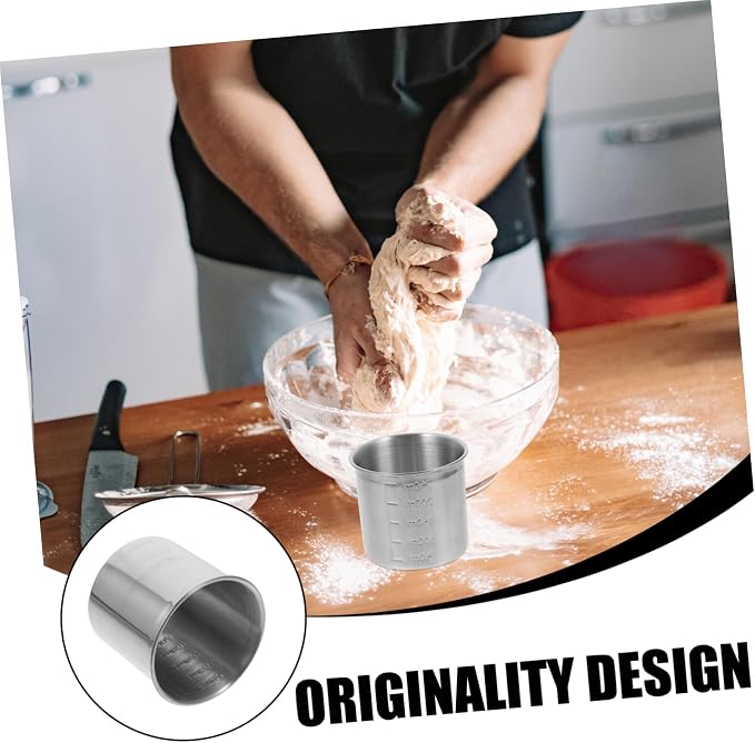 Healifty 2pcs Multipurpose Measuring Cup with Graduations Sturdy Kitchen Container for Dry Wet Ingredients Space Saving Design for Baking and Cooking for Home Use