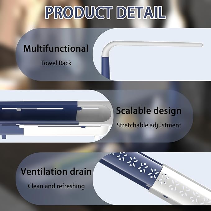 Telescopic Sink Storage Rack with 2 Sponge - Sink Caddy Sponge Holder for kitchen sink(Blue)
