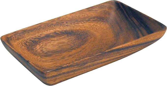 Pacific Merchants K0425 Acaciaware 8- by 5- by 1.5-Inch Acacia Wood Rectangle Serving Tray