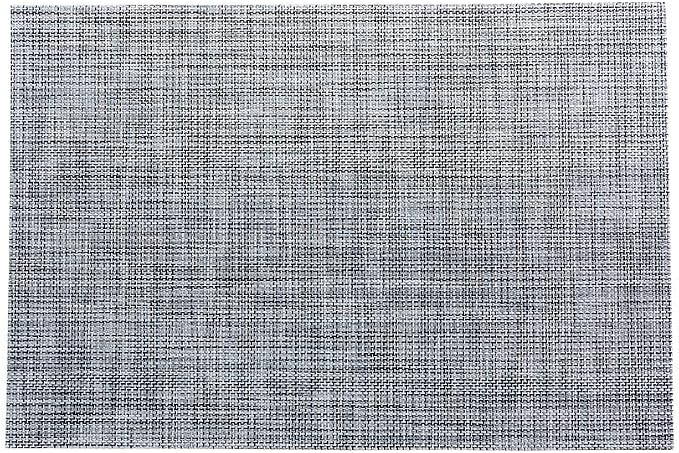 Restaurantware Carmel Mesh 16 x 12 Inch Table Placemats Set Of 6 Woven Washable Placemats - Heat Tolerant No Stain White Vinyl Kitchen Placemats With Black Threads Easy To Clean