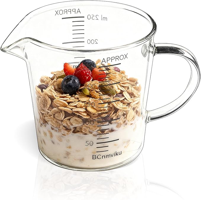 250ml/1 Cup Measuring Cup,High Borosilicate Glass Measuring Cups Liquid for Kitchen,Restaurant (250ml)