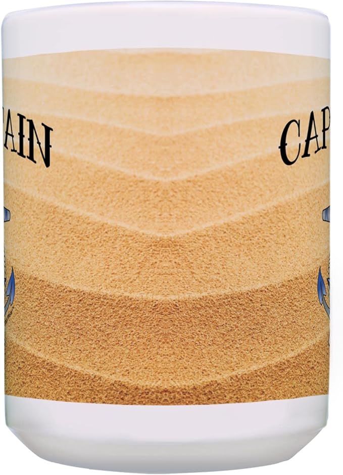 ThisWear Sailing Gifts For Women Captain Classic Nautical Anchor 15oz Ceramic Coffee Mug with Handle