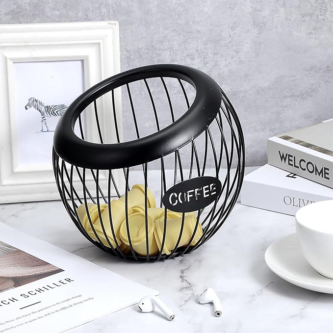 Lemecima Coffee Pod Holder,K Cup Holders for Counter,Large Capacity K-cup Organizer, Coffee Station Organizer,Metal Coffee Pods Storage
