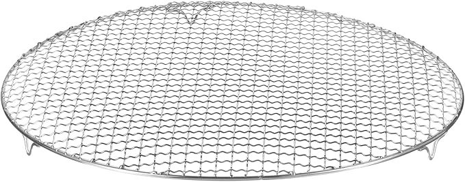 HARFINGTON Round Cooking Rack 16.7-inch 201 Stainless Steel Cross Wire Barbecue Grill Net with 20mm Legs for Cooking Baking Steaming BBQ