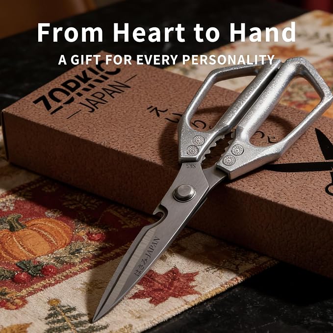 Kitchen Scissors Set 2PCS, Kitchen Shears Heavy Duty Poultry Shear Japan Meat Scissor for Food All Purpose Seafood Meat Cutting Cooking Shears, Chicken Scissors Gifts for Men Women