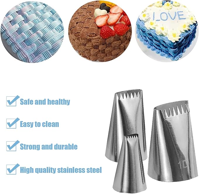Symphony Wire Tips, Stainless Steel Icing Piping Nozzles For Pastry Fondant Tools (D)