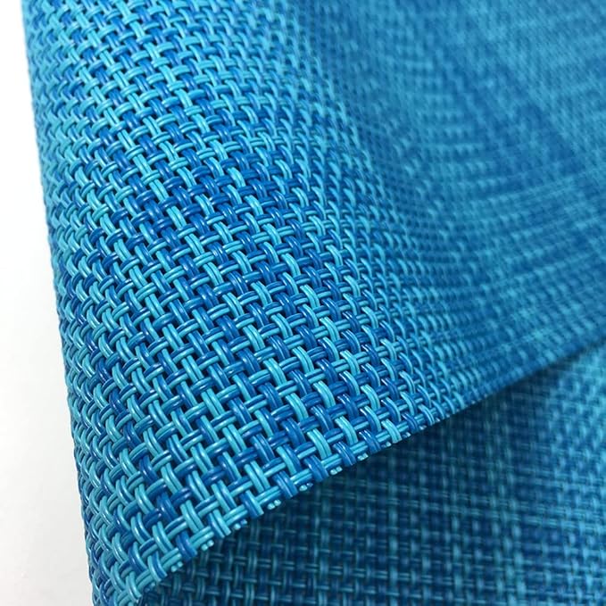 WAZAIGUR Placemats Easy to Clean Crisscross Woven Vinyl Place Mats Durable Non-Slip Heat Resistant Table Mats Placemats for Kitchen Table Set of 4,Blue