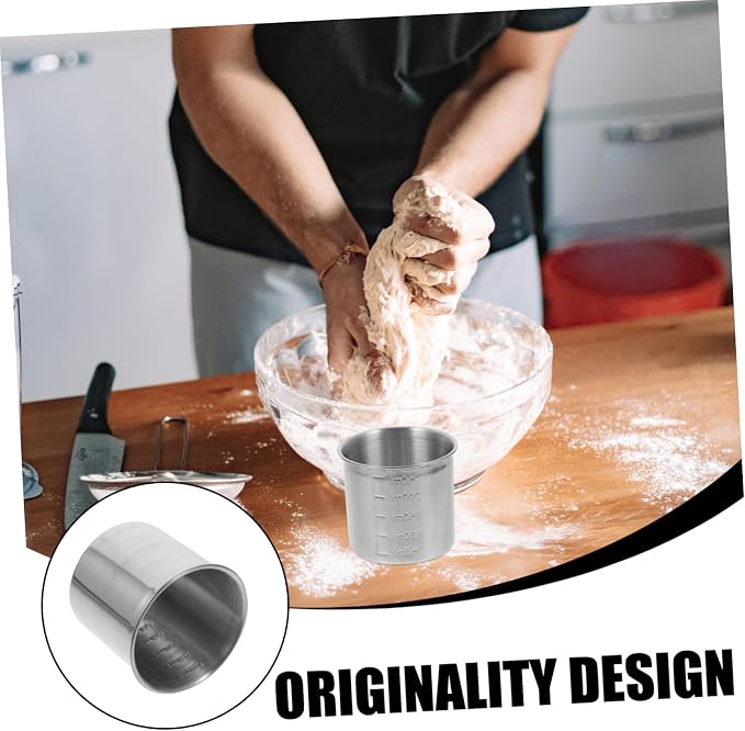 Stainless Steel Measuring Cup Set with Graduated Markings Precision Kitchen Measuring Beaker for Baking Cooking and Commercial Use for Flour Rice Syrups