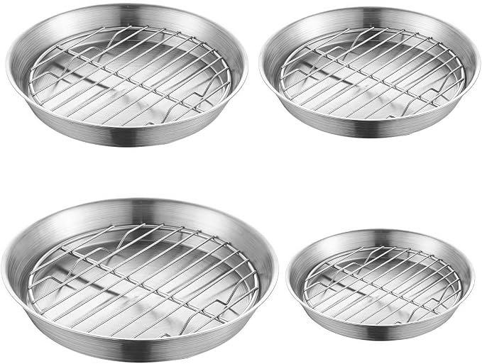 Round Cooling Rack,Stainless Steel Round Baking Pan With Cooling Rack For Effortless Cooking And Cleanup In The For Kitchen(20cm)