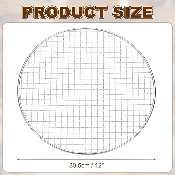 uxcell Stainless Steel Cooling Racks,12 Inch Round BBQ Grill Net Steaming Rack, Oven & Dishwasher Safe, for Baking Grilling Roasting Silver