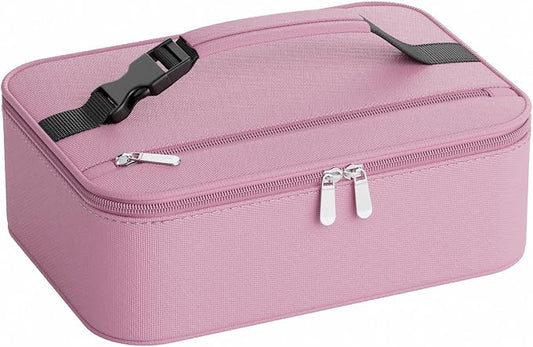 Small Lunch Box Insulated Lunch Bag for Women Men, Bento Kids Lunch Box, Compact Portable Thermal Meal Cooler Bags with Buckle Handle for Work & School, Pink 5L
