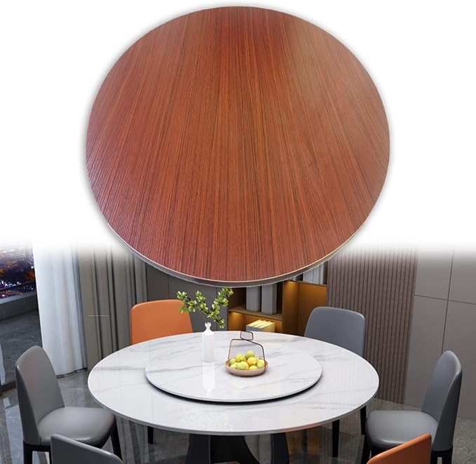 50-100cm Round Rotating Serving Plate, Wooden Swivel Turntable - 360° Rotating Tray For Home Kitchen Hotel Large Dining Table Lazy Susan, Easily Share All Dishes (Color : Red-brown, Size : Ø50cm/20i