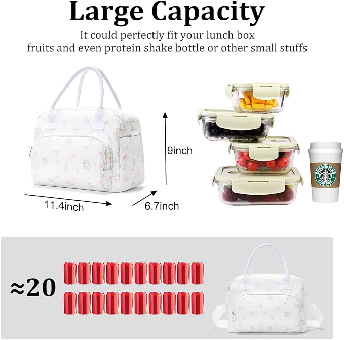 MEXS Insulated Lunch Bag for Women Men Large Reusable Lunch Box Adult Leakproof Portable Cooler Tote Bags for Work Picnic