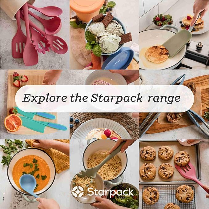 Starpack Get a Grip Silicone Kitchen Tongs (12 Inch) - LFGB Non Toxic, 600°F Heat Resistant, BPA-Free - Heavy-Duty Stainless Steel, Locking - Dishwasher Safe for Nonstick Cookware Gray Black