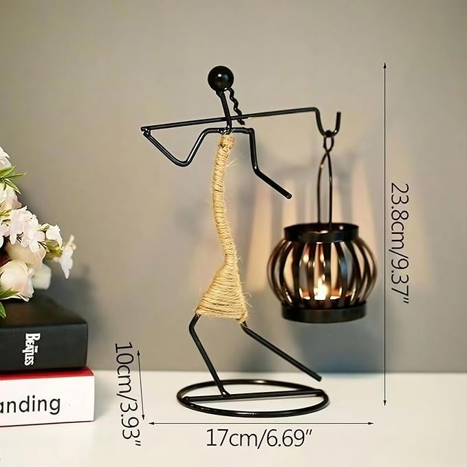 Candle Holder Decor for Centerpieces, Tea Light Candle Holder for Home, Bar, Restaurant, Hotel Dinning Table Decor, Handmade Iron Craft (Style F)