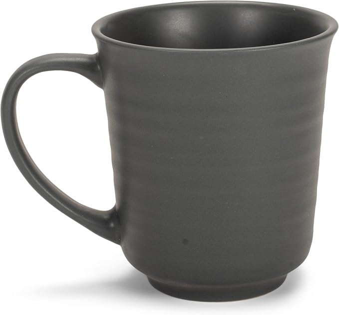 Elanze Designs Black Matte Glaze Finish 17 ounce Stoneware Coffee Cup Mugs Set of 4
