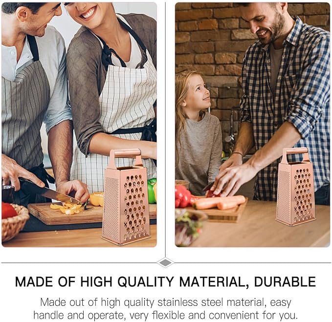 DOITOOL Vegetable Slicer 4-Sided Grater Kitchen Tool Professional Food Shredder with Safety Handle for Potatoes Carrots Cucumbers Easy Cooking 9.33X3.93X3.14In