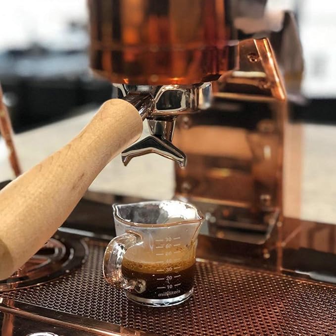 70ml Mini Glass Measuring Cup with handle 2 oz Shot Glass Espresso Jugs Measure Cup Glass Jigger Spirit Round Graduated Beaker Measuring Cup for Bar Party Wine Cocktail Drink Shaker Milk Coffee