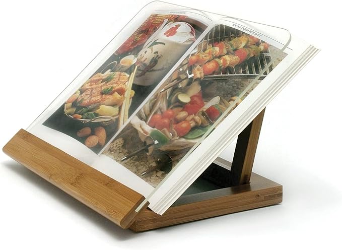 Lipper International 8815 Bamboo Wood and Acrylic Cookbook Holder, 12-1/2" x 9-1/4" x 6-3/4"