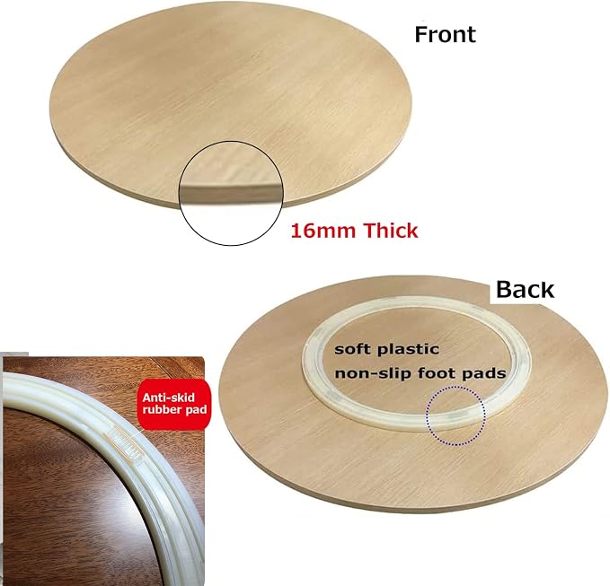 Lazy Susan Large Wooden Turntable Round 20in-39in, Manual Rotating Turntable - Wooden Lazy Susans Swivel Serving Tray - For Kitchen Dining Table Swivel Plate, Easy To Clean (Color : Wood, Size : Ø80