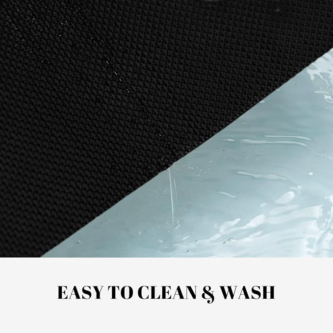 Placemats Set of 4 Vinyl/Plastic Woven Place Mats for Kitchen Table Indoor/Outdoor Washable Placemat Wipeable Dining Table Mats (Full Black,4)