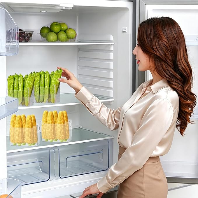 Organizers - Clear Stackable Containers & Boxes | Refrigerator Storage Bins - for Closet, Home, Desk, Bedroom, Office, Room, Kitchen & Sink