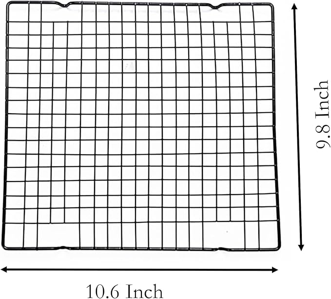 Line Roasting Cooling Racks, 2 Pcs 10.6 Inch x 9.8 Inch High Strength Stainless Steel Grill Racks for Baking and Cooling of Barbeque in Oven, Party, Dinning and Outdoors (2)