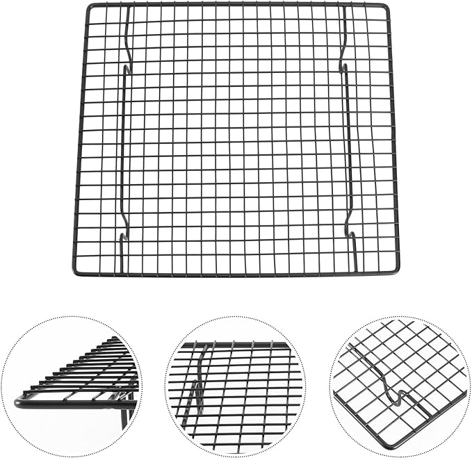 NUOBESTY 2pcs Stainless Steel Baking Cooling Racks Nonstick Cake Cooler Wire Rack for Cookies Bread Muffins Baking Kitchen Tool