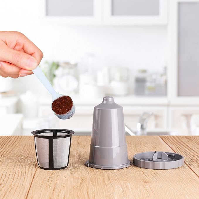 for Keurig My K-Cup Reusable Coffee Filter, Brew Coffee or Tea, Fits K10 K15 K40/45 K55 K60/65 K70/75/79 Series with Sustainable Coffee Accessories, Gray 3 Pack