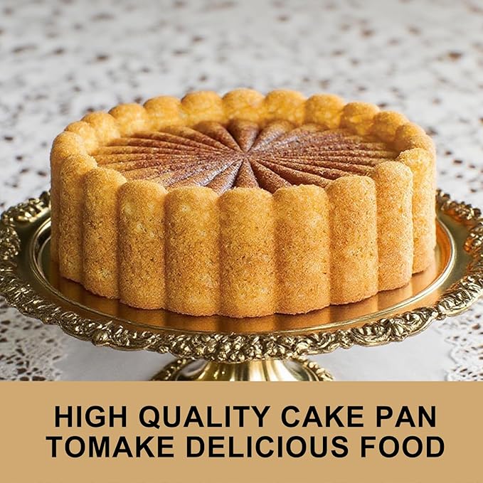 10 Inch Silicone Cake With 8 Inch Pan Set (2 Pack) - Nonstick Baking Mold for Pound Cake, Jello, Bread & Brownies, Dishwasher Safe, Blue