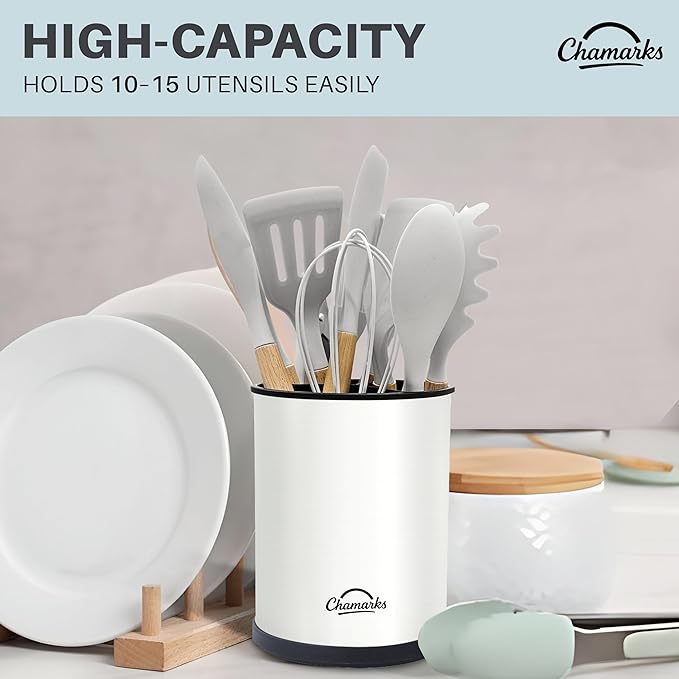 Kitchen Utensil Holder and Countertop Organizer. (White)
