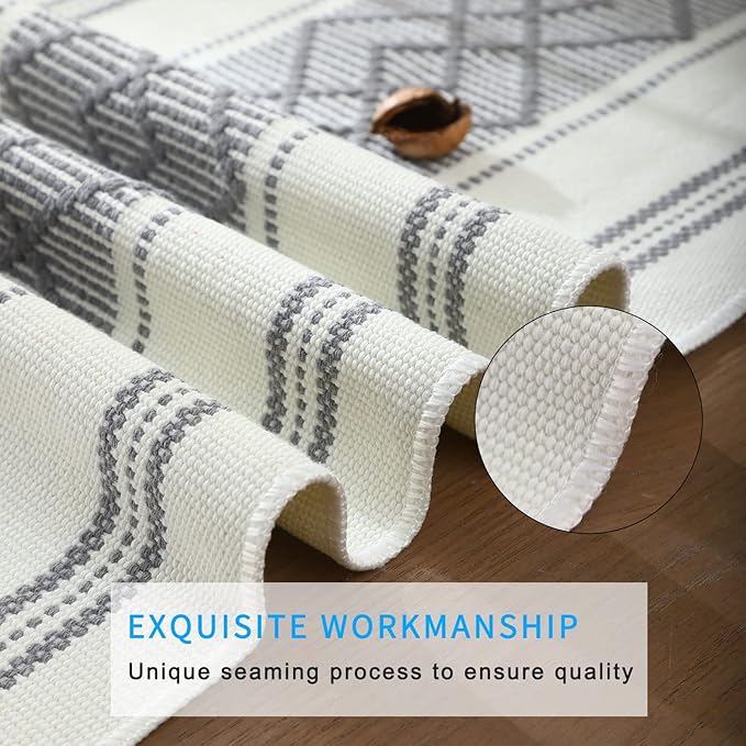 Elegant Thick placemats for Dining Table Decor Farmhouse Heat Resistant Table Place mats Set of 4 Quality Woven Cloth Placemats Washable Dinner mats (Grey, 4)