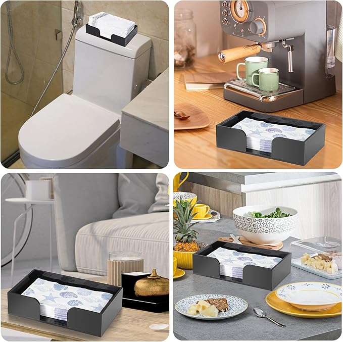 Sumnacon Acrylic Guest Towel Holder, Modern Rectangular Disposable Hand Towel Holders Tray for Table, Bathroom Flat Napkin Organizer Basket, Paper Towels Dispenser for Kitchen Counter Vanity Party