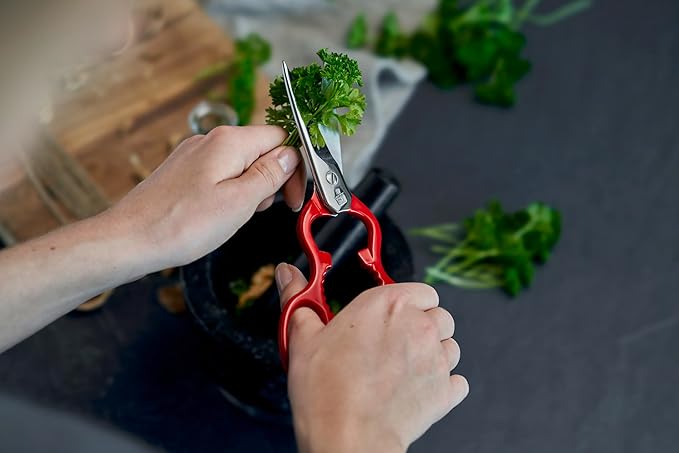 Zwilling 43924-200 Classic Cooking Scissors, Red Stainless Steel Kitchen Scissors, Made in Germany