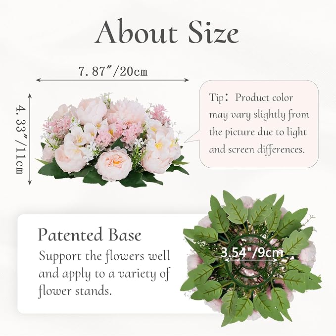 Flower Balls Centerpieces for Tables: 6 PCS Pink Flowers for Centerpieces Floral Arrangements Centerpiece for Wedding Party Celebration Home