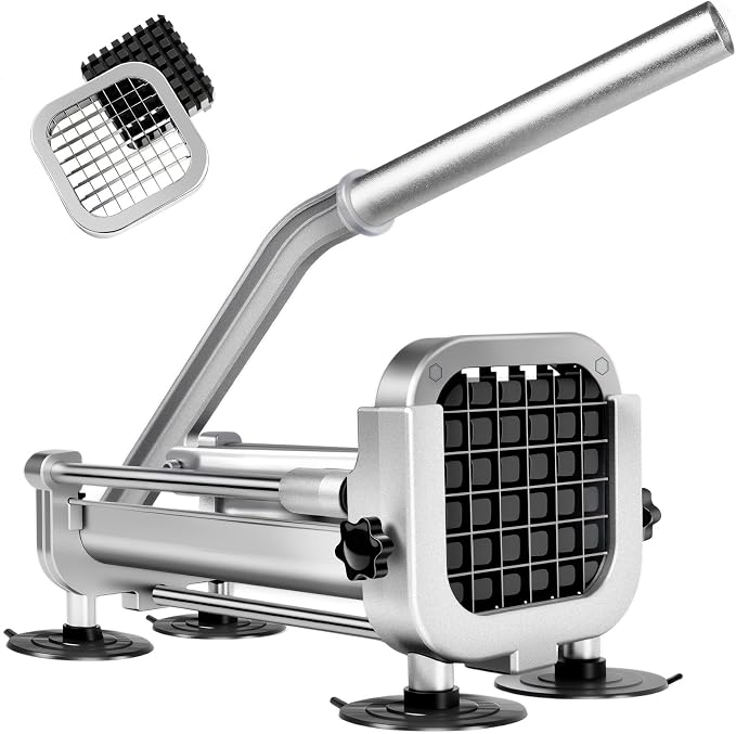 1 Pcs French Fry Cutter, ZSCOOKLY Heavy Duty Potato Cutter Stainless Steel with 3/8-Inch Blade Great for Potatoes Carrots Cucumbers.