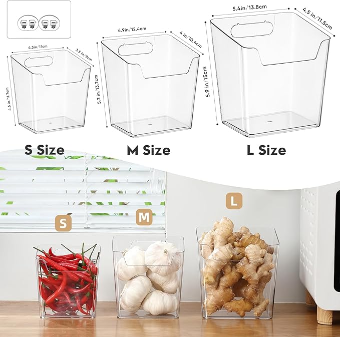 8-Pack Cabinet Door Organizer Adhesive, Hanging Storage Bins, Stick on Small Wall Basket, Makeup Organizer Caddy, Under Inside Cabinet Storage Container for Kitchen, Bathroom Organizer, Office, Dorm