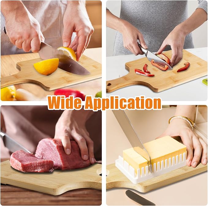 10 Pcs Wood Cutting Board with Handle,13.8x7 Inch Wood Kitchen Chopping Board,Bamboo Cutting Board Bulk,Serving Board for Cheese,Pizza,Bread,Charcuterie Boards for Wedding Housewarming Gift