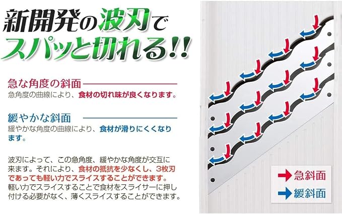 Ernest A-77295 Slicer (Juliennes), 3x Speed (Triple Wave), Made in Japan, Limited Color, Black (Amazon.co.jp Exclusive)