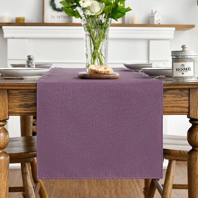 Artoid Mode Purple Table Runner, Seasonal Summer Washable Kitchen Dining Table Decoration for Home Party Decor 13x72 Inch