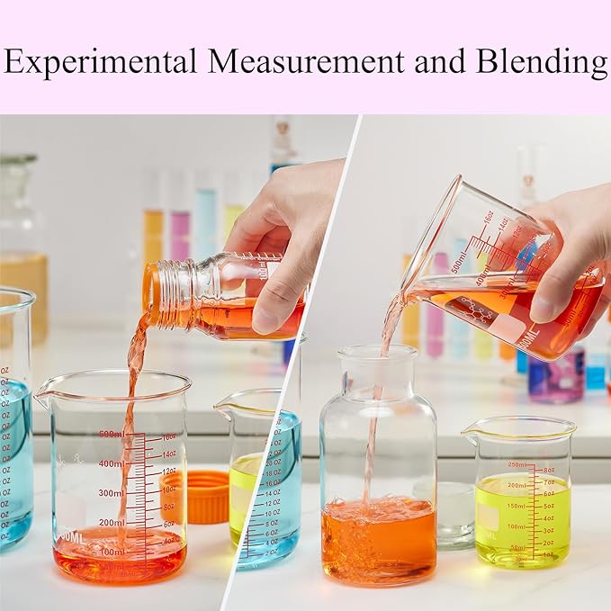 High Borosilicate Glass Measuring Cup-V-Shaped Spout,500ml(16OZ) Glass Measuring Beaker for Kitchen or Restaurant, Easy to Read