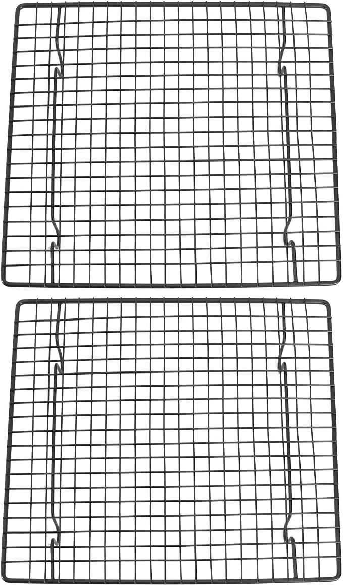 2pcs Stainless Steel Cake and Cookie Cooling Rack Set, Nonstick Baking Grid Tray for Muffins and Bread, Sturdy Oven-safe Cooling Rack for Kitchen Baking Tools